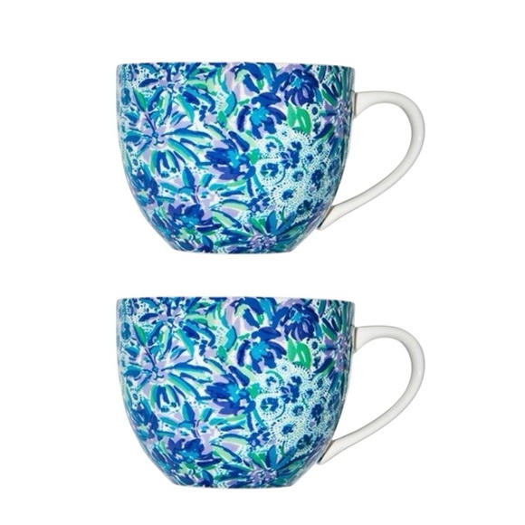 Lily Pulitzer Floral Ceramic Mugs Set - Picture 1 of 8
